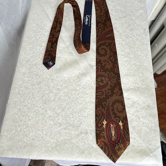 Briar Men’s Silk Tie Vintage Golfer Swing Paisley Print Made In Italy - Picture 7 of 13